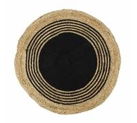 Paris prix Tapis Rond Jute Coton - Ø90 cm - Noir