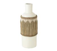 Vase Bouteille Déco Herbes 75cm Blanc
