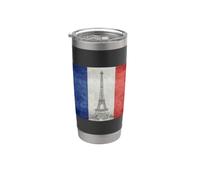 Paris Tour Eiffel et drapeau français Gobelet isotherme en acier inoxydable double paroi