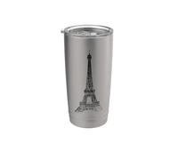 Paris Tour Eiffel Vintage Skyline Love France Eiffel Tower Gobelet isotherme en acier inoxydable double paroi