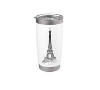 Paris Tour Eiffel Vintage Skyline Love France Eiffel Tower Gobelet isotherme en acier inoxydable double paroi