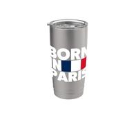 Parisian, J'aime Paris, Born in Paris Illustration Graphic Gobelet isotherme en acier inoxydable double paroi