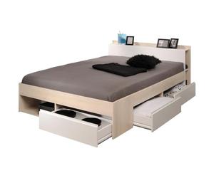 Parisot 1530L260 Lit CUBA Panneaux de particules Acacia Clair/Blanc 170 x 220 x 79,5 cm