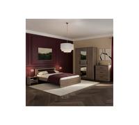 Chambre complète adulte - AZUKA - OrmeTorréfié - Lit 140 x 190 cm - 2 chevets - 1 commode - 1 armoire - PARISOT