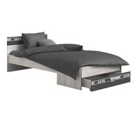 PARISOT Fabien Lit enfant en aggloméré, avec un décor gris/brun - Pour un matelas 90x200cm.
