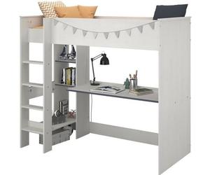 PARISOT JIM Lit mezzanine enfant contemporain décor pin memphis et chant réversible bleu ou rose - l 90 x L 200 cm