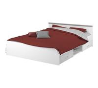 Lit moderne blanc mat pour adultes, 140 x 200 cm