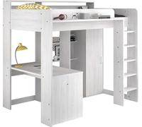Parisot Lit surélevé avec bureau et armoire intégrés - Higher