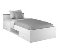 Lit enfant moderne blanc mat 90 x 200 cm