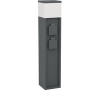 EGLO Colonne de prises avec éclairage Park 5, prise de distribution pour câble souterrain, lampe extérieure, distributeur de courant avec 2 prises, aluminium en anthracite, IP54