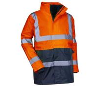 Parka 4 en 1 imperméable et coupe-vent PREVENTION LMA Orange / Marine XXL