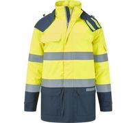 Parka D'hiver Bizflame Pluie + Hv Multirisques Fr - Taille Xl - Jaune/marine - Portwest