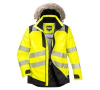 Parka D'hiver Haute Visibilité Pw3 - Taille 4xl - Jaune/noir - Portwest