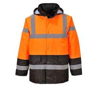 Parka haute visibilité bicolore Portwest matelassée - Orange / Noir L