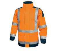 PARKA HAUTE VISIBILITÉ POLYESTER ENDUIT PU-DELTA PLUS-Orange Fluo/Bleu Marine PANOPLY- EASYVIEW -EASYVOR 34/36 (S)