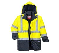 Parka Hv Bizflame Rain Multi-risques Couleur : Jaune/marine Taille S - Portwest