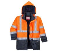 Parka Hv Bizflame Rain Multi-risques Couleur : Orange/marine Taille S - Portwest