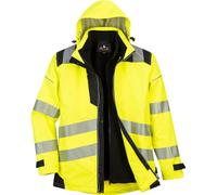 Portwest PW365 Parka PW3 3-en-1 haute visibilité Jaune/Noir - Taille XS