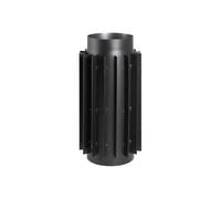 PARKANEX Radiateur à gaz de fumée, diamètre : 130 mm, échangeur de chaleur, tuyau de poêle, radiateur avec nervures, récupération de la chaleur des gaz d'échappement, noir, pour poêles à combustible