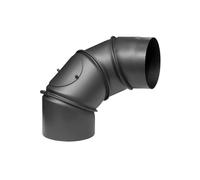PARKANEX Tuyau de poêle universel réglable à genou 4 segments - Tuyau de cheminée à raccordement pour poêle à bois et poêle à pellets - Tube de cheminée 130 mm en tôle d'acier
