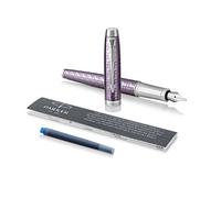 Parker 1931636 Stylo-plume IM Violet Foncé Premium avec Pointe Fine/Recharge d’encre Bleu