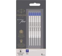 Parker 2025157 QUINKflow Lot de 6 Recharges pour Stylo Bille Pointe Fine Bleu