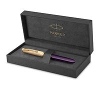Parker Stylo plume 51 Deluxe – Corps résine prune, capuchon plaqué or, plume 18K F