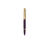 Parker Stylo plume 51 Deluxe – Corps résine prune, capuchon plaqué or, plume 18K F