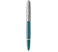 PARKER 51 Stylo Plume, Corps Résine Bleu canard + Capuchon inox poli, Plume fine, Coffret cadeau Bleu G