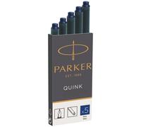 Parker Pens - Cartouches d'encre Quink longues pour stylo plume - Encre bleue - Lot de 5