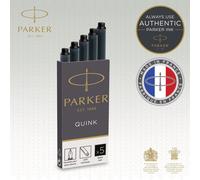 Parker Cartouche d'encre pour stylo plume - Boite de 5 recharges - Noir