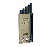 Parker Quink Lot de 5 cartouches d'encre pour grand format Noir/bleu