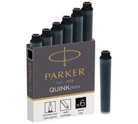 Parker cartouches d'encre pour stylo plume | courtes | encre noire QUINK | lot de 6
