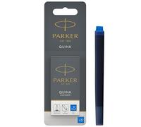 Parker cartouches d'encre pour stylo plume | longue | encre bleue effaçable QUINK | Lot de 5 (emballage blister)