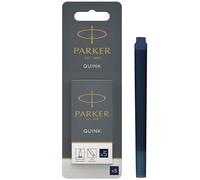 Parker cartouches d'encre pour stylo plume | longue | encre bleue/noire QUINK | Lot de 5 (emballage blister)