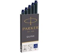 Parker Pens - Cartouches d'encre Quink longues pour stylo plume - Encre bleue - Lot de 5