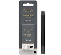 Parker cartouches d'encre pour stylo plume | longue | encre noire QUINK | Lot de10pk (emballage blister)