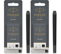 Parker cartouches d'encre pour stylo plume | longue | encre noire QUINK | Lot de10pk (emballage blister) (Lot de 2)