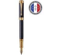 PARKER Duofold Prestige Centennial Stylo plume, Chevron Bleu, Plume fine en or 18K, Coffret cadeau Bleu G