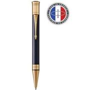 Parker Stylo-bille Duofold Prestige Chevron Bleu, pointe moyenne, recharge noire, coffret
