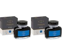 Parker flacon d'encre pour stylo plume | encre bleue effaçable QUINK | 57 ml (Lot de 2)