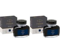 Parker flacon d'encre pour stylo plume | encre bleue/noire QUINK | 57 ml