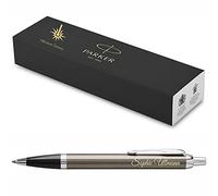 Parker IM Core Stylo à bille avec gravure | Stylo premium | Boîte cadeau | Mine noire | Cadeau personnalisé | Noms | gravé | Anniversaire | Anniversaire de mariage (Dark Espresso C.C.)