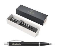 Parker IM Core Stylo à bille avec gravure | Stylo premium | Boîte cadeau | Mine noire | Cadeau personnalisé | Noms | gravé | Anniversaire | Anniversaire de mariage (Black Lacquer C.C.)
