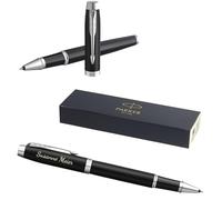PARKER IM Core Stylo roller avec gravure | Stylo de qualité supérieure | Boîte cadeau | Mine noire | Cadeau personnalisé | Nom | Anniversaire (Matte Black C.C.)
