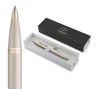 Parker Stylo bille IM Monochrome encre bleue finition champagne pointe moyenne coffret cadeau