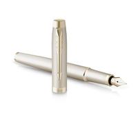 Parker IM Monochrome Stylo plume | encre bleue | finition et garnitures champagne | plume fine | coffret cadeau