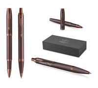PARKER IM Professionals - Kit d'écriture - Stylo à bille monochrome et stylo roller avec gravure - Stylo de qualité supérieure - Coffret cadeau - Personnalisé - Gravure - Anniversaire - Bordeaux