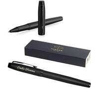 Parker IM Professionals Stylo à encre monochrome avec gravure - Stylo de qualité supérieure - Boîte cadeau - mine noire - Cadeau personnalisé - Nom - Anniversaire - Noir mat
