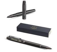 Parker IM Professionals Stylo roller monochrome avec gravure - Stylo de qualité supérieure - Boîte cadeau - mine noire - Cadeau personnalisé - Nom - Anniversaire (bronze)